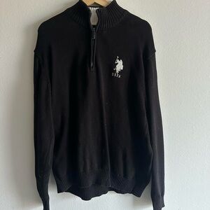 U.S. Polo Assn. Black Zip-Up Men's Sweater